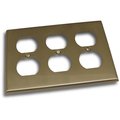 Mainframe Triple Receptacle Switch Plate, Satin Nickel MA119391